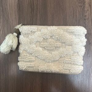 Elegant Cream Textured Clutch